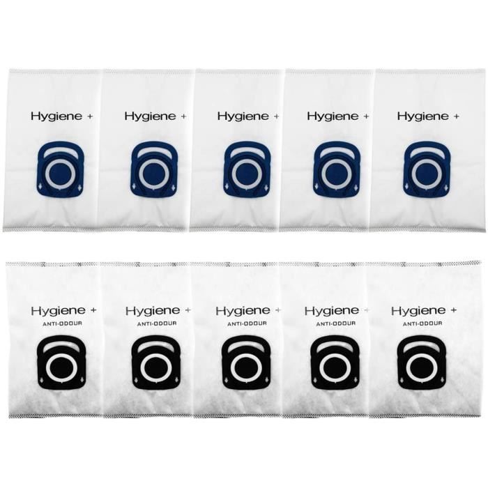 Green Label Sacs Hygiène de Rechange : (5 Sacs Optimal + 5 Sacs Anti-Odour) pour les Aspirateurs Rowenta Silence Force, Compact Powe