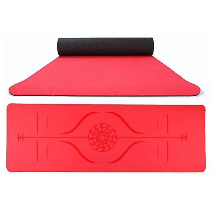 TPE Tapis de Yoga Ligne de Position Support de Planche Antidérapant Environnemental Home Fitness Gymnastique Inodore 1830*610*6mm