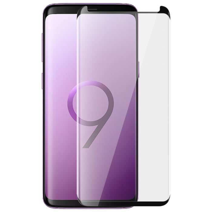Film Galaxy S9 Protection verre trempé bords incurvés contours Noirs