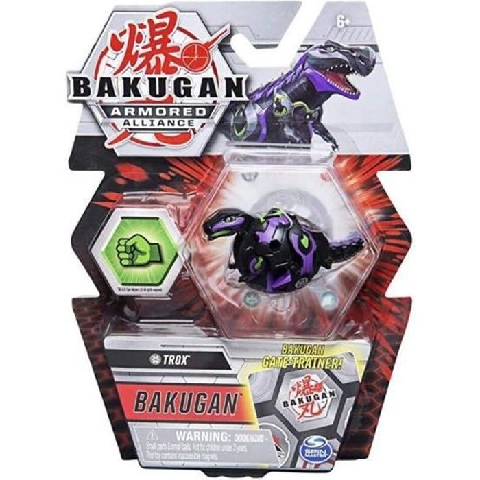Bakugan Battle Planet - Trox + Carte - Boule Noire - Figurine - Jouet Garcon