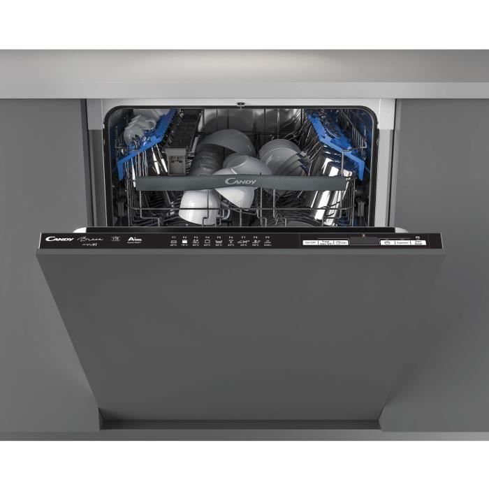 Lave-vaisselle encastrable connecté CANDY CDIMN1D530PB - 15 couverts - Largeur 60 cm - Classe A + - 44 dB - Bandeau noir