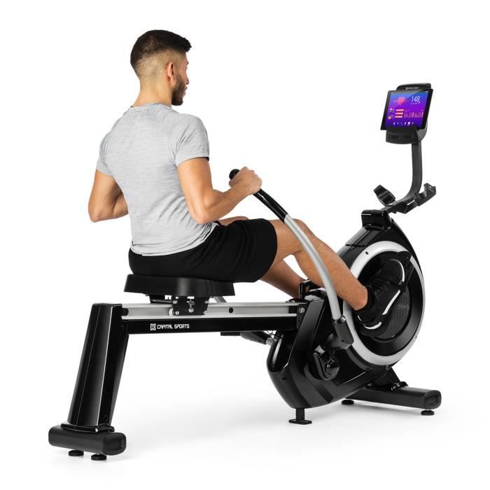 CAPITAL SPORTS The skyf Rameur d'appartement 90cm avec écran LCD et résistance magnétique réglable sur 16 niveaux - aluminium