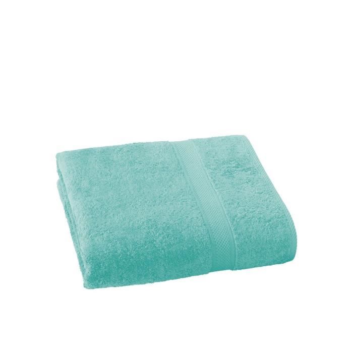 STEPHANIE - Drap de Bain 100X150 cm - 100% coton peigné - Coloris Plume Turquoise - 540 g-m²