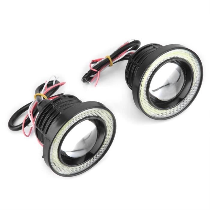 Drfeify feu antibrouillard Angel Eye Voiture 30W RGB LED antibrouillard COB Angel Eye Halo Anneau Lampe Super Lumineuse avec