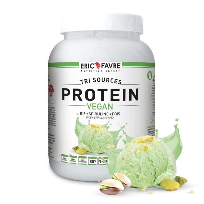 Eric Favre - Protéines Vegan, Proteine végétale tri-sources - Proteines - Pistache - 2kg