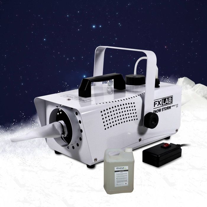 Machine à neige artificielle effet tempête de neige + 5L de liquide