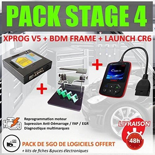 Mister Diagnostic® PACK REPROGRAMMATION CALCULATEUR LAUNCH CREADER VI 6 XPROG V5.50 BDM FRAME PCK4