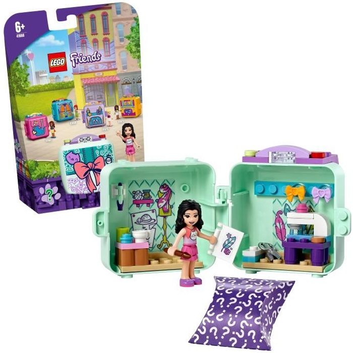 LEGO® 41668 Friends Le cube de mode d’Emma – Série 5 jouet de collection portable et de voyage avec mini-poupée