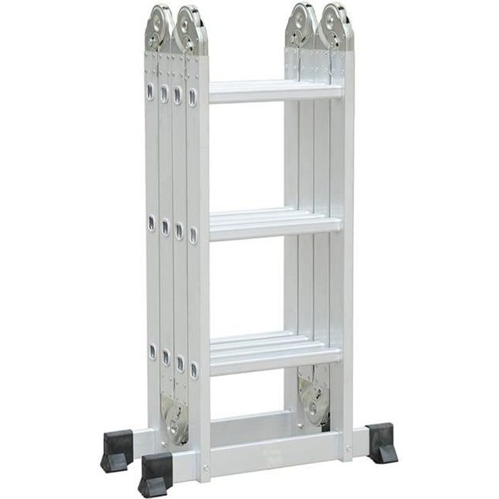 Échelle télescopique 4x3 pliante portable multifonctionnelle articulée en aluminium