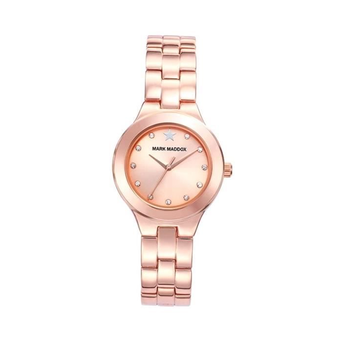 MARK MADDOX WATCHES Mod. PINK GOLD MM7010-97 - CASE: STAINLESS STEEL AND SOLID METAL - 30 mm - STAINLESS STEEL BRACELET - WATER