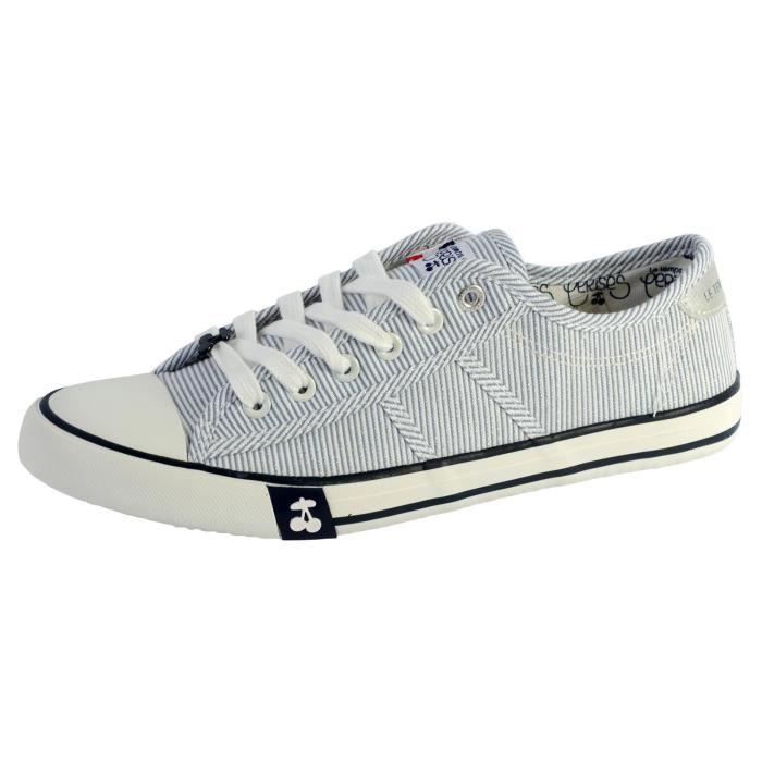 Tennis Basket Basses Le temps des cerises Le Temps Des Cerises Easy Strip Blue Femme