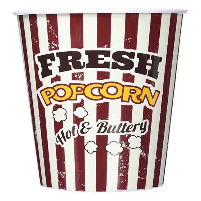 Seau à pop-corn XXL rétro - Rouge/blanc - 17,5 cm