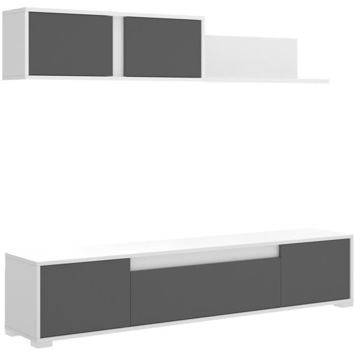 Ensemble de salon coloris blanc brillant - Graphite