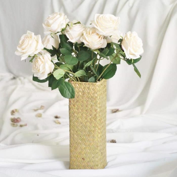 s à fleurs tissés à la main aux algues - Vase à fleurs séchées pastorale, décoration de la maison s nostalgi