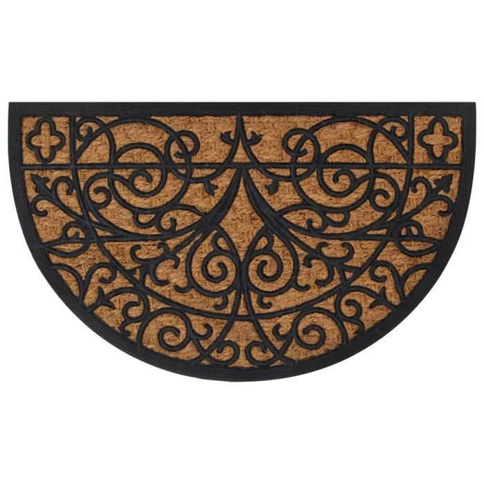 vidaXL Tapis de Porte Demi-rond Paillasson Antidérapant Tapis de Sol Tapis dEntrée Jardin Moderne 45x75 cm Caoutchouc 155667
