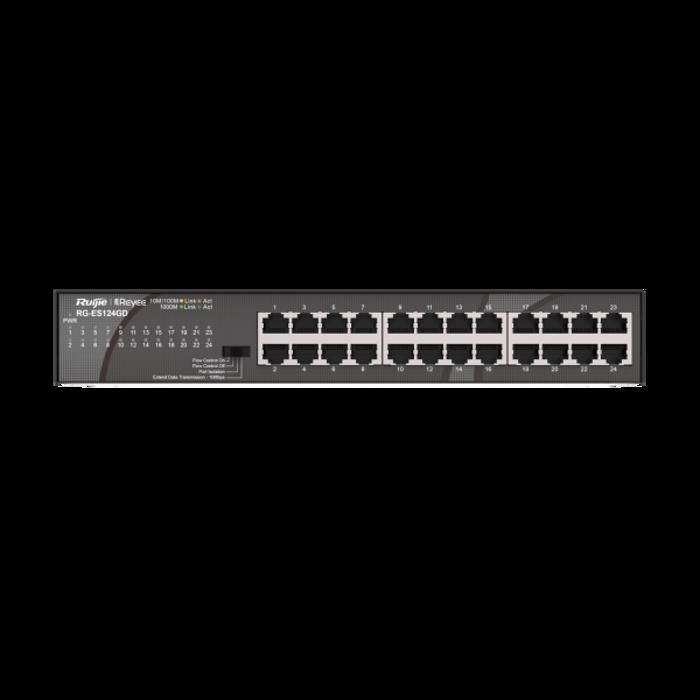 COMMUTATEUR RUIJIE REYEE RG ES124GD COMMUTATEUR DE BUREAU 5 PORTS 10100 MBPS - vue 2