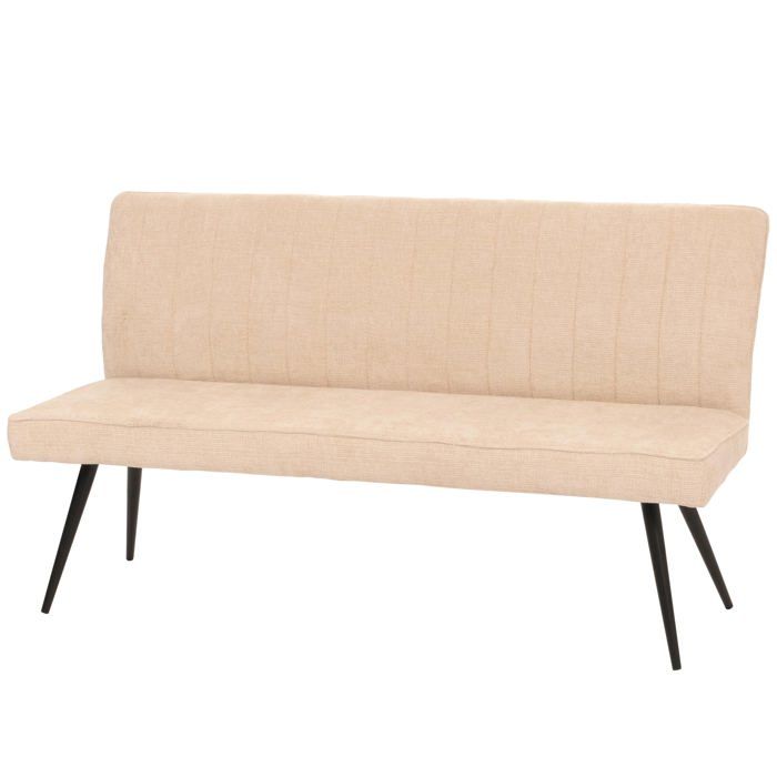 Banc de salle a manger banquette rembourree avec dossier en tissu creme chenille et metal 160 cm 04_0005859 Banc de salle a manger banquette rembourree avec dossier en tissu creme chenille et metal 160 cm 04_0005859