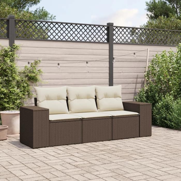 Salon de jardin VIDAXL 3 pcs résine tressée - vue 2