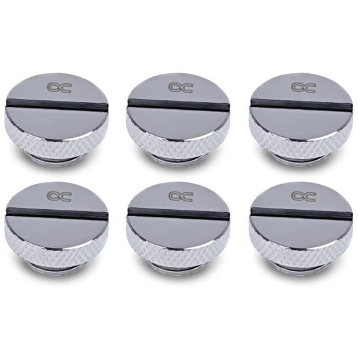 ALPHACOOL Embouts Alphacool - Bouchon 1/4 - Alphacool Eiszapfen - Argent (jeu de 6)