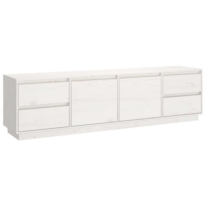 Printemps/été 2025 Meuble TV Blanc - JM - Armoire Basse Salle de Séjour Intérieur - 176x37x475 cm Bois de pin massif EU3027