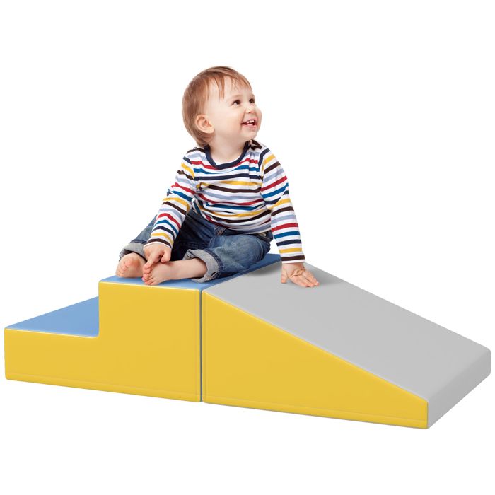 Parcours motricité bébé - HOMCOM - modulable 2 briques géantes en mousse - 50 x 50 x 25 cm - multicolore