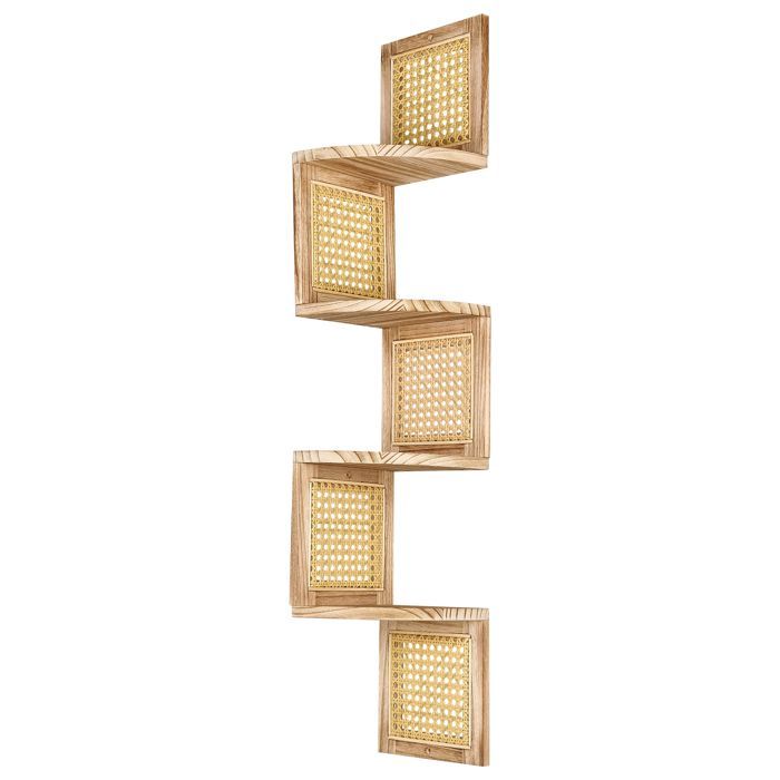 Étagère à 4 niveaux ALDER Bois de paulownia 101 cm Marron clair