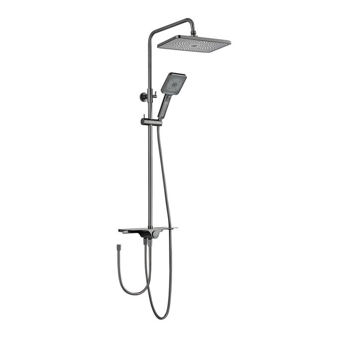 Schulte colonne de douche avec étagère robinetterie avec douche de tête effet pluie douchette 3 jets mat indutriel VERINA Schulte colonne de douche avec étagère robinetterie avec douche de tête effet pluie douchette 3 jets mat indutriel VERINA