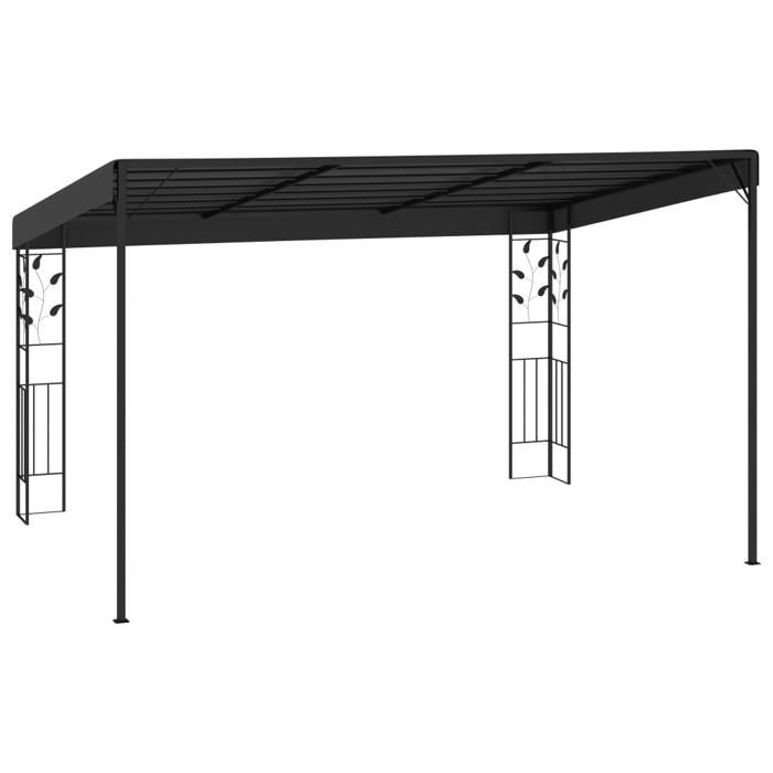 Black Month Belvédère ANTI-UV - BURKE - Tonnelle à montage mural - 4x3x25 m Anthracite LV504