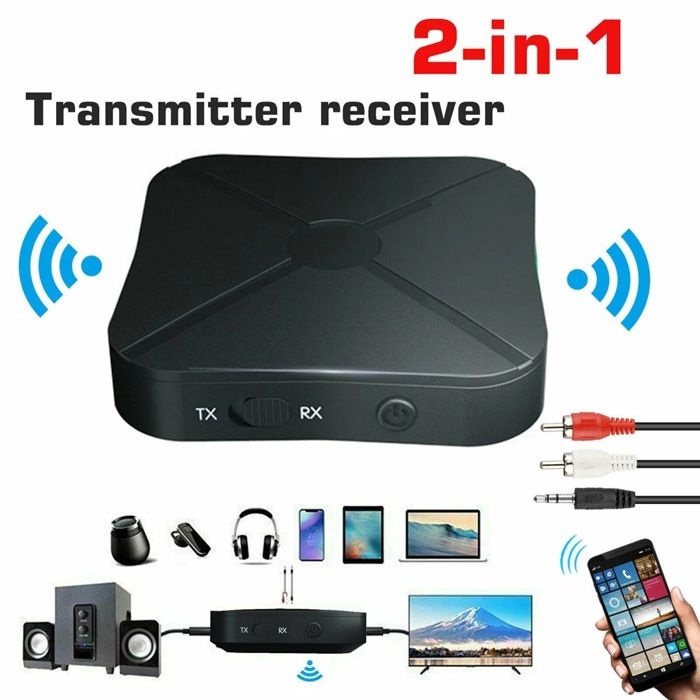Récepteur émetteur Bluetooth convertisseur audio sans fil Transmetteur récepteur Bluetooth 5.0 2 en 1 adaptateur audio sans