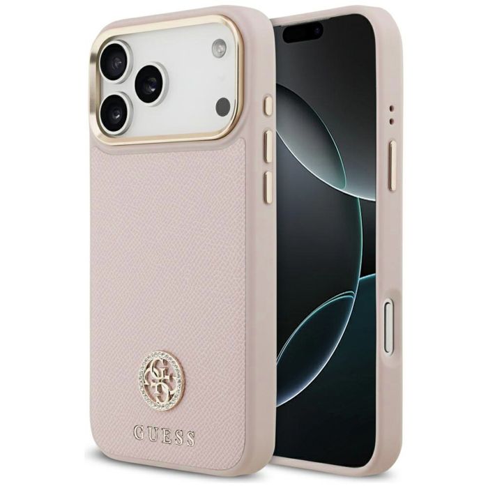 Coque Guess Grained Strass Logo MagSafe pour iPhone 17 Pro Max