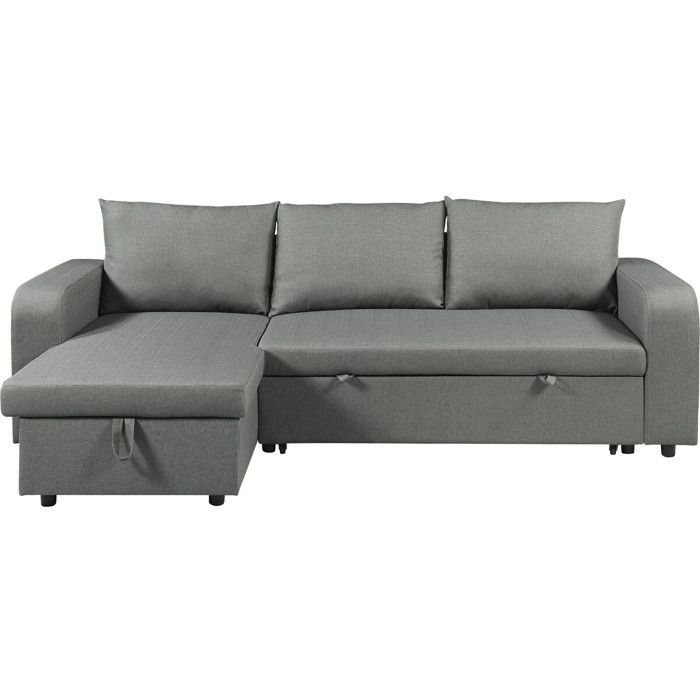 Canapé dangle réversible/convertible en tissu Victor - 3 places - Gris