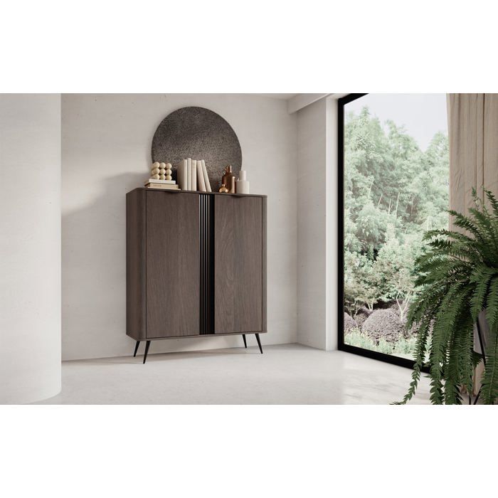 Buffet haut 2 portes – VERIS – chêne Dunin – 113 cm