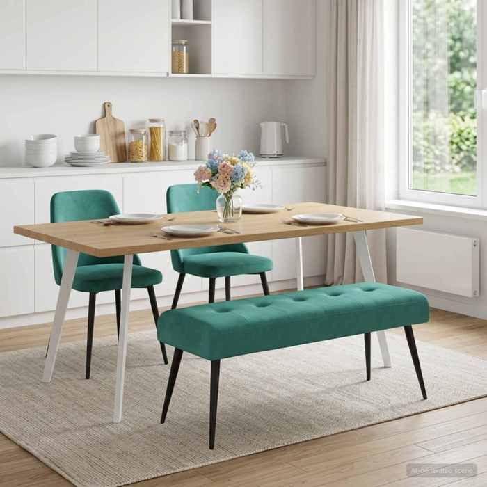 Meuble de couloir - Banc avec capitonnage bouton Turquoise 110x40x46 cm Velours - design élégant - pour maison(84598）