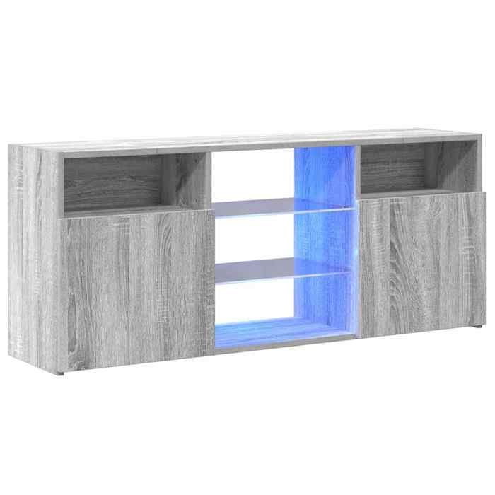 {981645}Meuble TV avec lumières LED - sonoma gris - Étagère TV - 120x30x50 cm - poids:23 kg