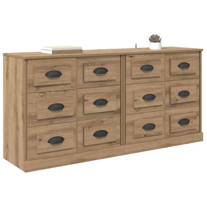 Commode Bahut Moderne Buffets 2 pc Chêne artisanal 70 x 35 5 x 67 5 cm pour salon FR&22600