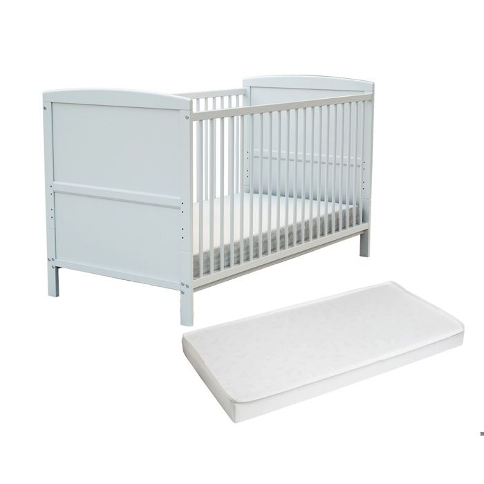 AT4 - Lit bébé évolutif en bois avec matelas en bois LUNA Blanc - AT4 - Lit bébé évolutif en bois avec matelas en bois LUNA Blanc -