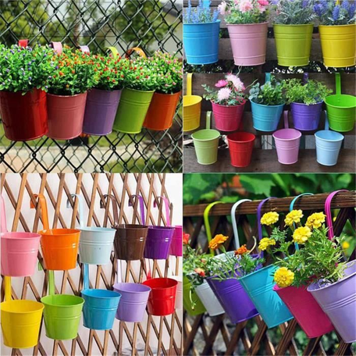Kit 10 Pcs Pots De Fleurs Pot Plante Suspendu 10 Couleurs Pots