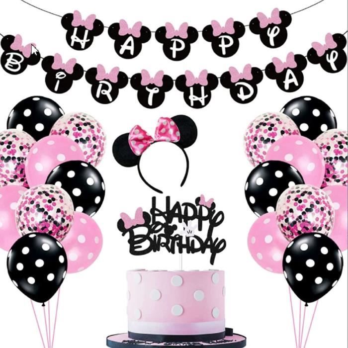 Décorations D'anniversaire Minnie Mouse pour Filles, Rose Ballons de Minnie  Mouse, Décorations Anniversaire de Minnie avec Bal[26] - Cdiscount Maison