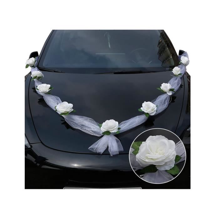Ruban de voiture de mariage Santex avec nœuds - Mariage - blanc