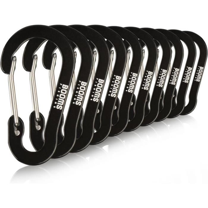 Lot De 20 Mousquetons 5 Cm - 5 Couleurs - Capacité 30 Kg - Parfaits Pour Sac à Dos, Camping, Randonnée Et Organisation