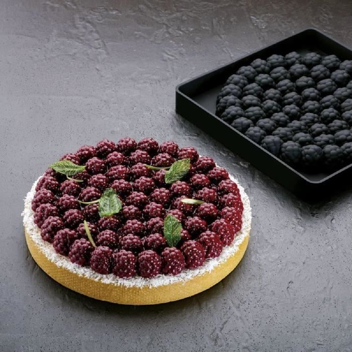 Moule Silicone Forme Framboise 6 Cavités - Pour Mousse, Chocolat, Gelée, Bonbons - Pâtisserie, Desserts Individuels