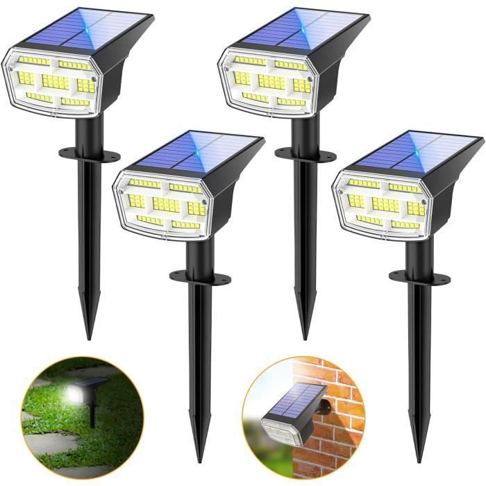 Lumière Solaire Extérieur, 4 Pack 3 LED Spot Lampe Solaire Jardin, Etanche IP65, Pelouse Lumière Decorative Pour Chemin Terrace Jardin Allée (Rond, Blanc Froid Lumière Solaire Extérieur, 4 Pack 3 LED Spot Lampe Solaire Jardin, Etanche IP65, Pelouse Lumière Decorative Pour Chemin Terrace Jardin Allée (Rond, Blanc Froid