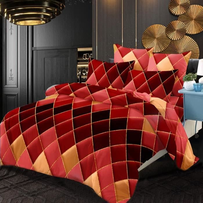 Parure De Lit Tracteurs Microfibre Douce - Housse De Couette Double 200x200 Cm + 2 Taies, Fermeture éclair, Lavable