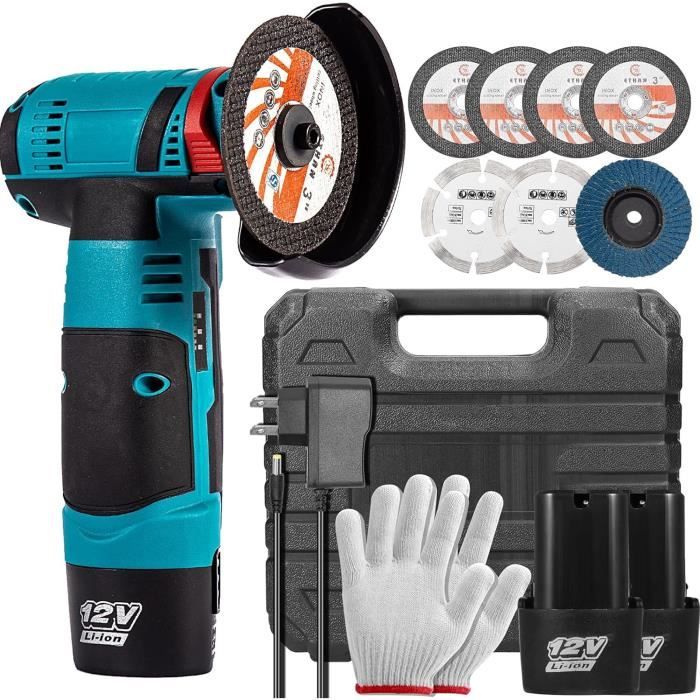 Meuleuse D'angle Sans Fil 75mm - Compatible Batteries Makita 18V, 12000 Tr/min, Capot Inclus