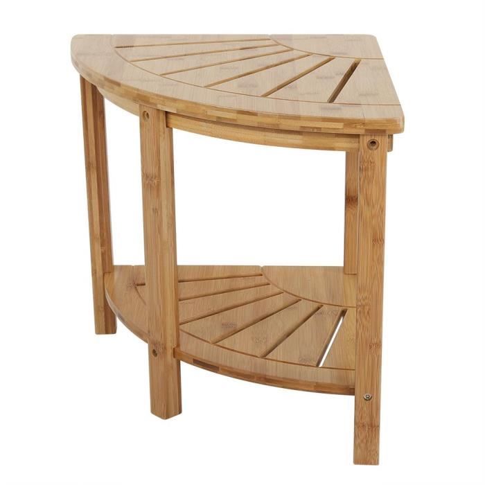 Tabouret De Douche D Angle En Bambou De Qualite Superieure Avec