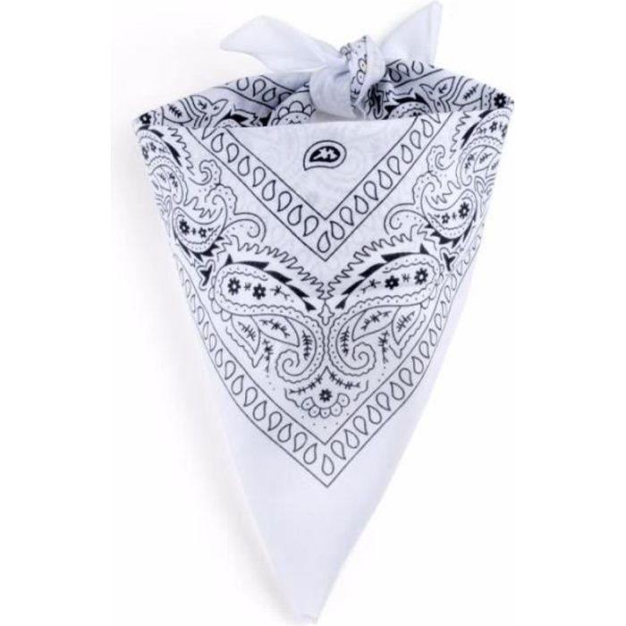 MDSTYLE Bandana 100% Cotone Paisley Grigio – 55,9 X 55,9 Cm – Multiuso Per Uomo E Donna – Foulard, Accessorio Capelli, Collo O Borsa