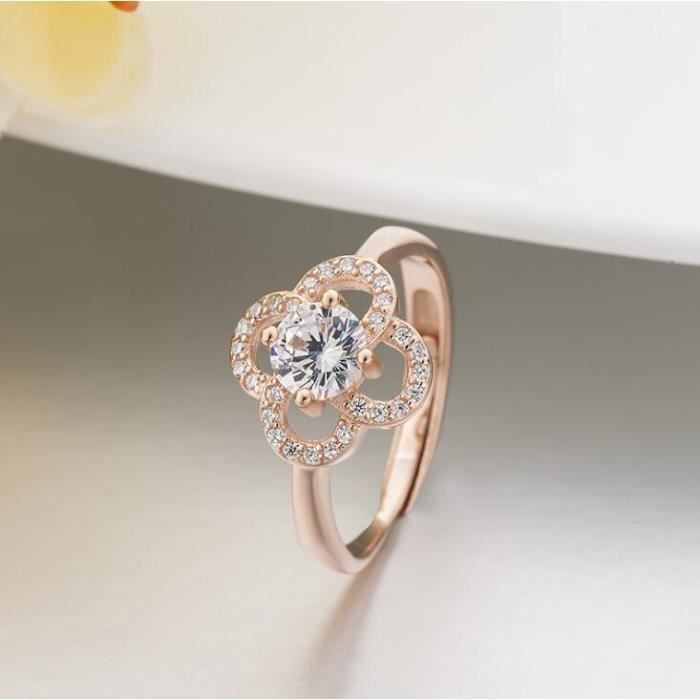 Bague femmes S925 argent sterling Six griffe Diamond Anneau Europe et Amerique elegant Ornements ajustable Bague pour femme Or rose Achat Vente bague anneau Femme Adulte Cdiscount