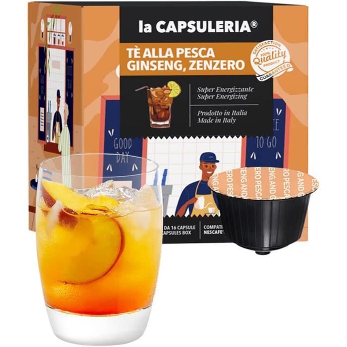 PEACH TEA GINSENG GINGER 48 Capsules compatibles avec le