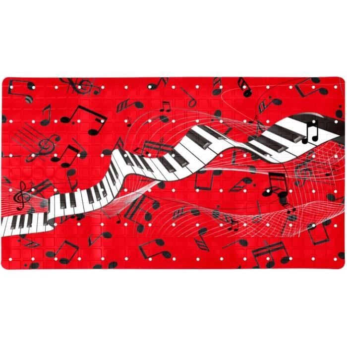 Chickwin Tapis Piano Droit Antidérapant Insonorisé 70x160cm - Protection Sol Et Réduction Bruit - Damier Minimaliste