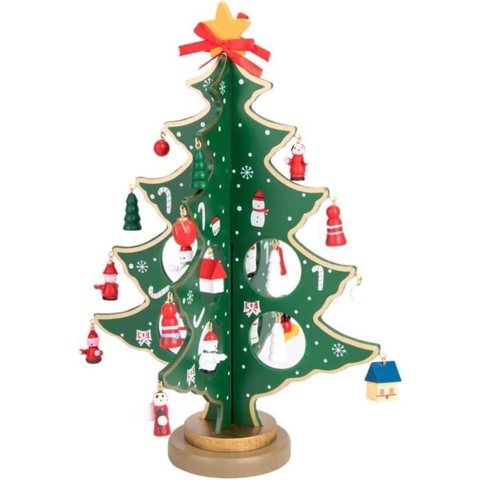 Sapin de Noël, Miniature Mini Table Décorations Arbre de Noël en Bois